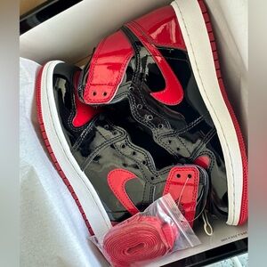 Nike Air Jordan 1 Retro High OG GS “Bred” Black and Red Patent